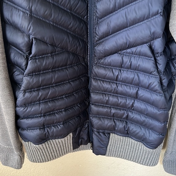 Lululemon Navy Blue Puffer Gray Sweater Zip Up Jacket Size Large - Picture 4 of 12